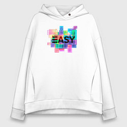 Толстовка оверсайз женская Разноцветный тетрис, цвет: белый