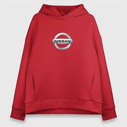 Толстовка оверсайз женская Nissan brend, цвет: красный
