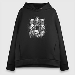 Толстовка оверсайз женская Slipknot rock band, цвет: черный