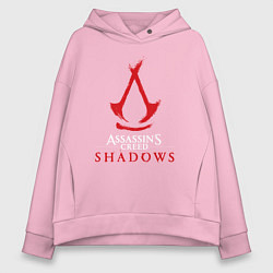 Толстовка оверсайз женская Assassins creed shadows logo, цвет: светло-розовый