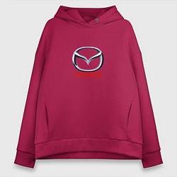 Толстовка оверсайз женская Mazda logo, цвет: маджента