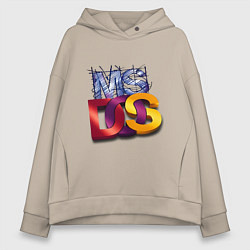 Толстовка оверсайз женская Ms DOS, цвет: миндальный