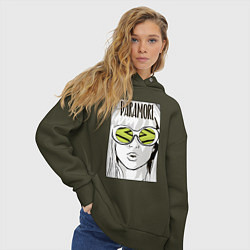Толстовка оверсайз женская Paramore - Hayley Williams, цвет: хаки — фото 2