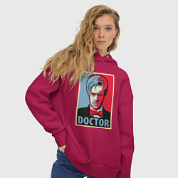 Толстовка оверсайз женская Doctor, цвет: маджента — фото 2