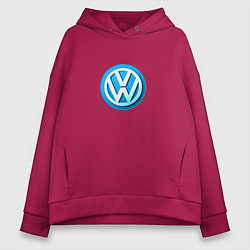 Толстовка оверсайз женская Volkswagen logo blue, цвет: маджента