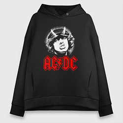 Толстовка оверсайз женская ACDC Angus Young rock, цвет: черный