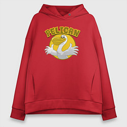 Толстовка оверсайз женская Pelican, цвет: красный