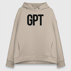 Толстовка оверсайз женская GPT, цвет: миндальный
