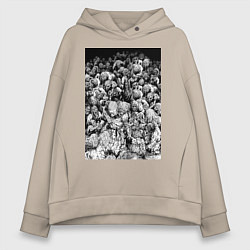 Толстовка оверсайз женская Сага о Винланде Торфинн воин, цвет: миндальный