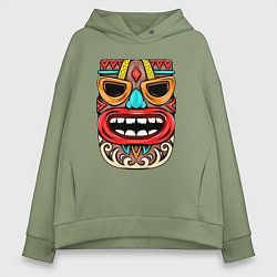 Толстовка оверсайз женская Tiki mask, цвет: авокадо