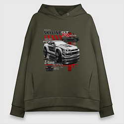 Женское худи оверсайз Skyline gtr34