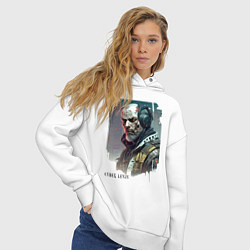 Толстовка оверсайз женская Cyber Lenin - ai art fantasy, цвет: белый — фото 2
