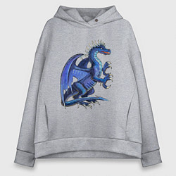 Толстовка оверсайз женская Azure dragon, цвет: меланж