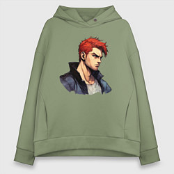 Толстовка оверсайз женская Красный герой, цвет: авокадо
