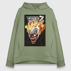 Женское худи оверсайз Twisted metal 2 - clown head