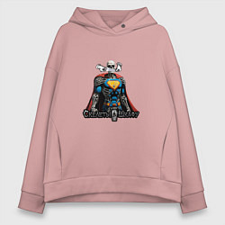 Толстовка оверсайз женская Арт герой, цвет: пыльно-розовый