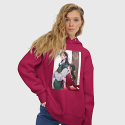 Толстовка оверсайз женская Монолог фармацевта Маомао Жэньши служащий при импе, цвет: маджента — фото 2