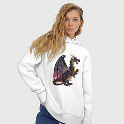 Толстовка оверсайз женская HOMM3 Black Dragon, цвет: белый — фото 2