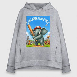 Женское худи оверсайз Elephant - batter Oakland Athletics