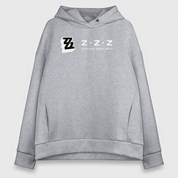 Толстовка оверсайз женская Zenless zone zero логотип, цвет: меланж