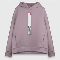 Толстовка оверсайз женская Хитрая лиса в рамке, цвет: сиреневый