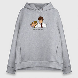 Толстовка оверсайз женская Not a bad day - the office, цвет: меланж