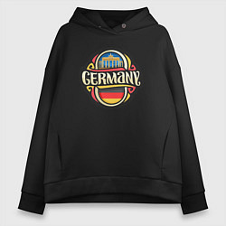 Толстовка оверсайз женская Germany - Германия, цвет: черный