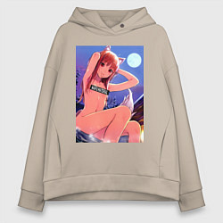 Женское худи оверсайз Волчица и пряности Холо waifu