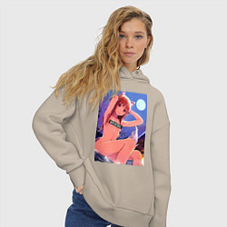 Толстовка оверсайз женская Волчица и пряности Холо waifu, цвет: миндальный — фото 2