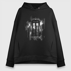 Толстовка оверсайз женская Tardis grey, цвет: черный