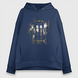 Толстовка оверсайз женская Tardis grey, цвет: тёмно-синий