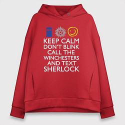 Толстовка оверсайз женская Doctor Sherlock, цвет: красный