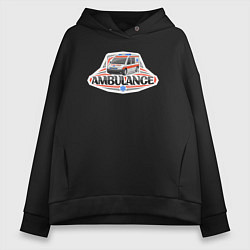 Толстовка оверсайз женская Ambulance, цвет: черный