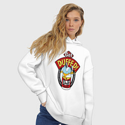 Толстовка оверсайз женская Duff beer with Homer, цвет: белый — фото 2