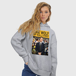 Толстовка оверсайз женская The wolf of wall street - Leo, цвет: меланж — фото 2