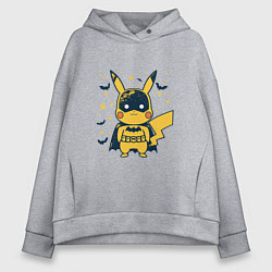 Женское худи оверсайз Пикачу бэтмен