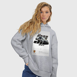 Толстовка оверсайз женская Porsche 911 стильный автомобиль, цвет: меланж — фото 2