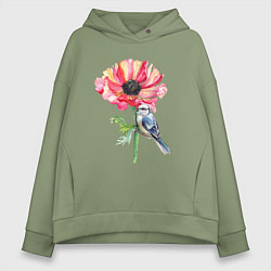 Женское худи оверсайз Мак и лазоревка