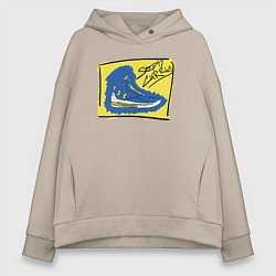 Толстовка оверсайз женская Steph Curry shoes, цвет: миндальный