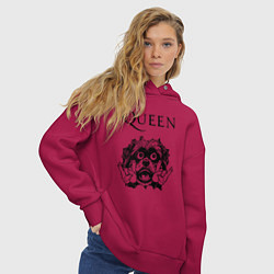 Толстовка оверсайз женская Queen - rock dog, цвет: маджента — фото 2
