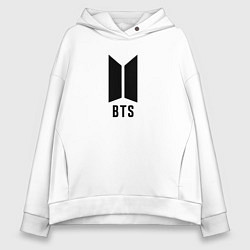 Толстовка оверсайз женская BTS знак, цвет: белый