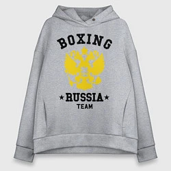 Толстовка оверсайз женская Boxing Russia Team, цвет: меланж
