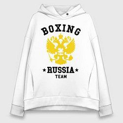 Толстовка оверсайз женская Boxing Russia Team, цвет: белый