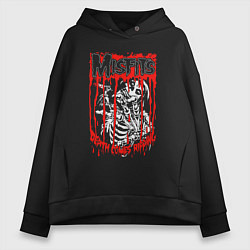 Толстовка оверсайз женская Misfits death comes ripping, цвет: черный