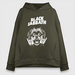 Толстовка оверсайз женская Black Sabbath rock dog, цвет: хаки