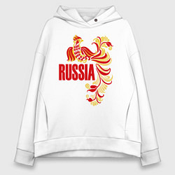 Толстовка оверсайз женская Russia, цвет: белый