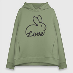 Толстовка оверсайз женская Bunny lover, цвет: авокадо