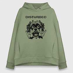 Толстовка оверсайз женская Disturbed - rock dog, цвет: авокадо