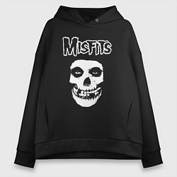 Толстовка оверсайз женская Misfits band group, цвет: черный