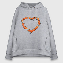 Толстовка оверсайз женская Лисердце, цвет: меланж